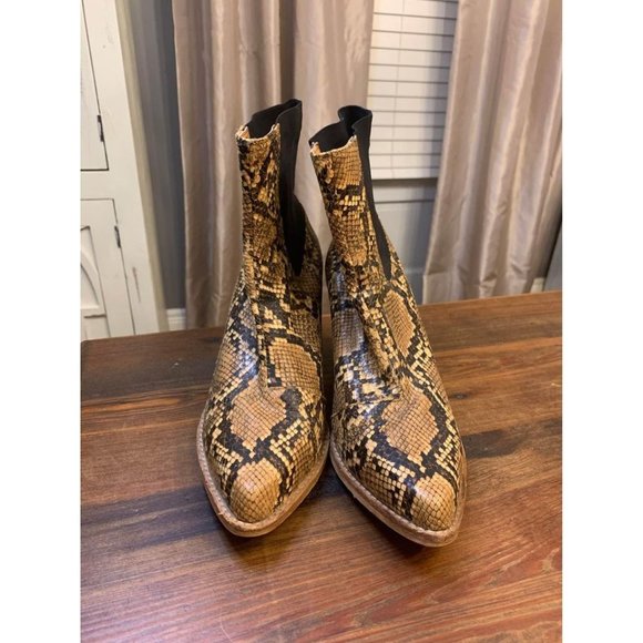 Jeffery Campbell Free People snakeskin boots, triangle heel, Woman’s Size 7 - Picture 5 of 10